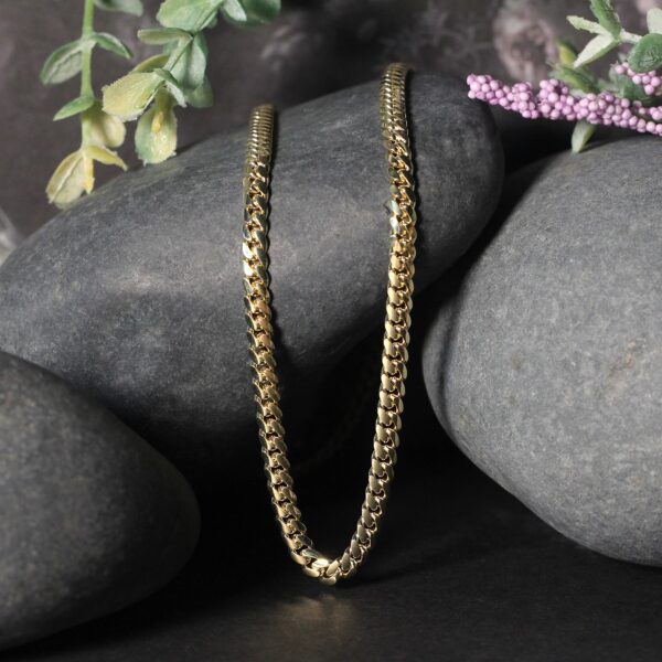 4.0mm 14k Yellow Gold Classic Solid Miami Cuban Chain - alternate view 4
