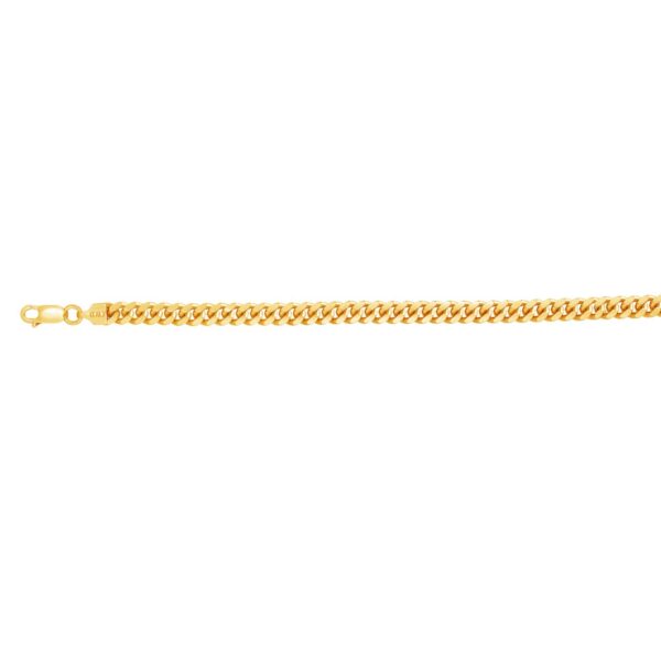 Sterling Silver Yellow Gold Plated Miami Cuban Chain (4.90 mm) - alternate view 2