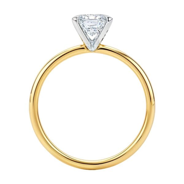 2 Carat Emerald Lab Grown IGI G/VS1 Diamond Solitaire Ring in 14K Yellow Gold - alternate view 4