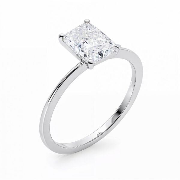 3 Carat Radiant Lab Grown IGI G/VS1 Diamond Solitaire Ring in 10K White Gold - alternate view 2