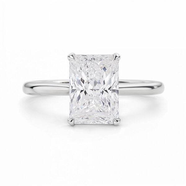 3 Carat Radiant Lab Grown IGI G/VS1 Diamond Solitaire Ring in 10K White Gold - alternate view 3