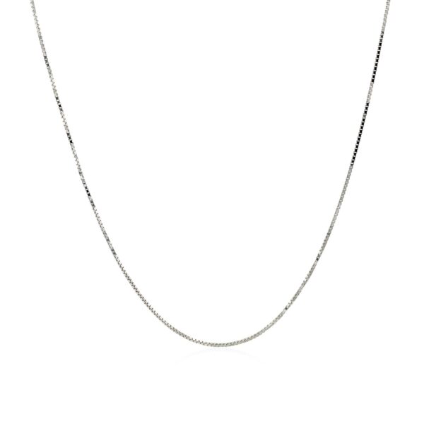 14k White Gold Adjustable Box Chain (0.60 mm) - alternate view 2