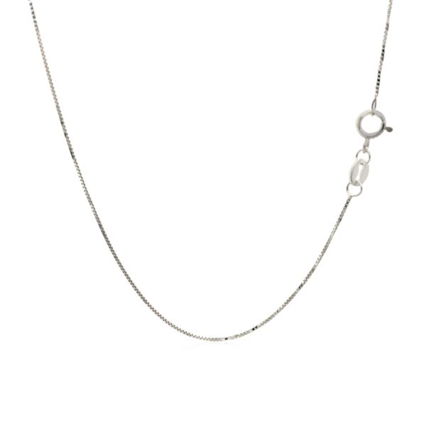 14k White Gold Adjustable Box Chain (0.60 mm) - alternate view 3