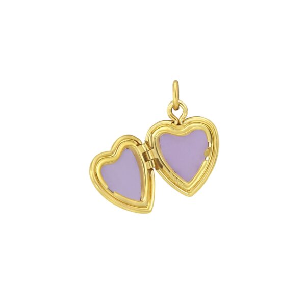 14K Yellow Gold Heart Locket Pendant (12.00 mm) - alternate view 2