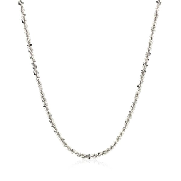 Rhodium Plated 2.2mm Sterling Silver Sparkle Style Chain (2.20 mm) - alternate view 2