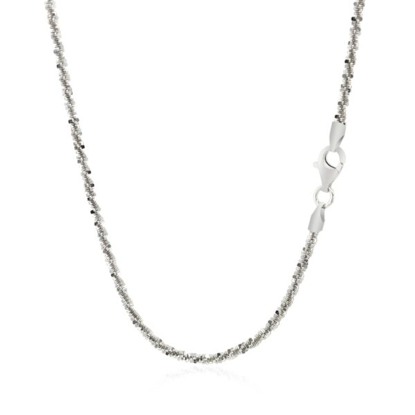 Rhodium Plated 2.2mm Sterling Silver Sparkle Style Chain (2.20 mm) - alternate view 3