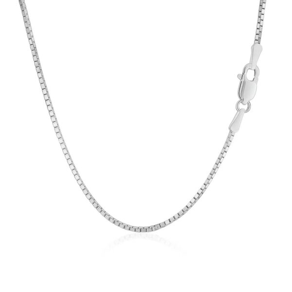 14k White Gold Classic Box Chain (1.10 mm) - alternate view 3