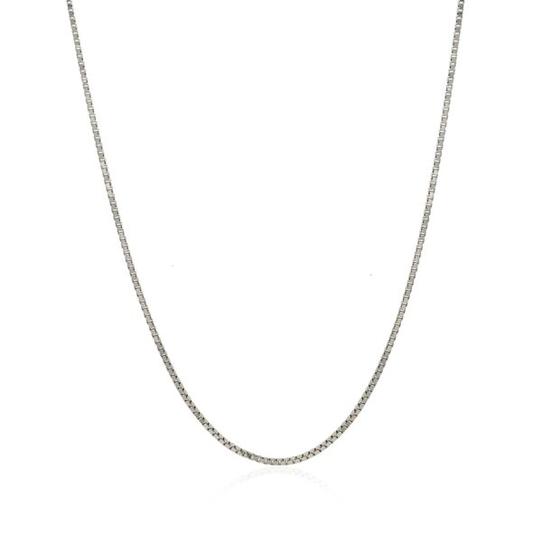 14k White Gold Classic Box Chain (0.85 mm) - alternate view 2