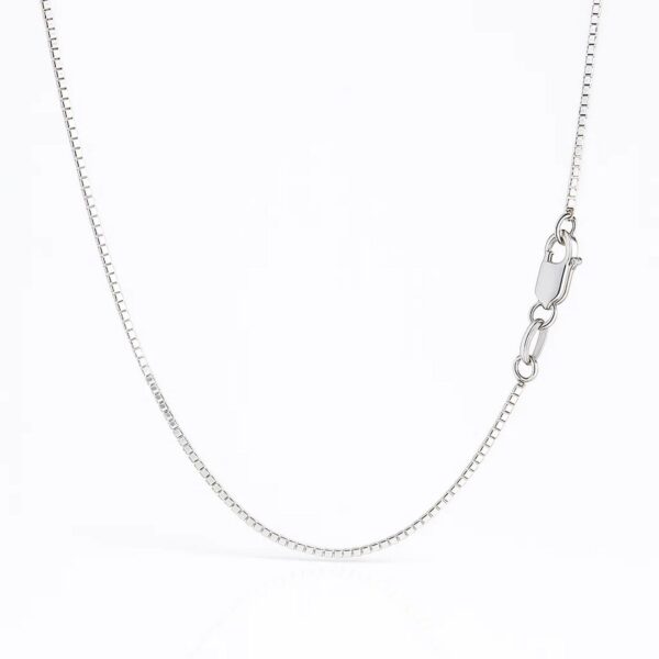 14k White Gold Classic Box Chain (0.85 mm) - alternate view 3