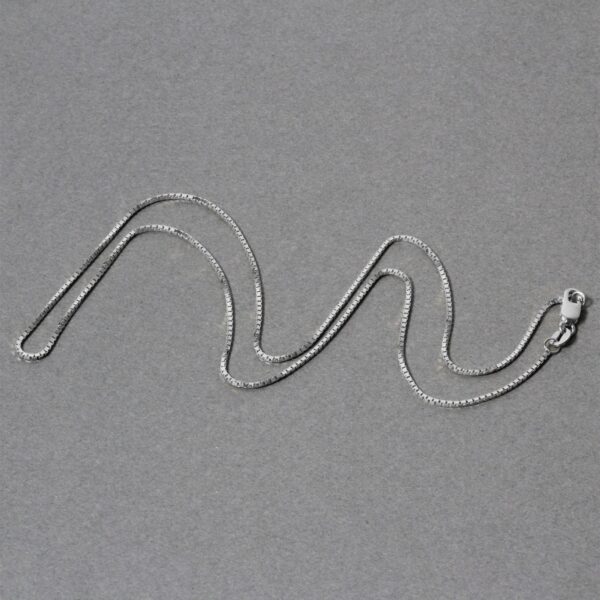 14k White Gold Classic Box Chain (0.85 mm) - alternate view 5