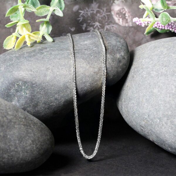 14k White Gold Square Wheat Chain (1.80 mm) - alternate view 2