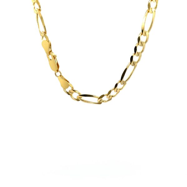 10K Yellow Gold Solid Figaro Chain (5.30 mm) - alternate view 3