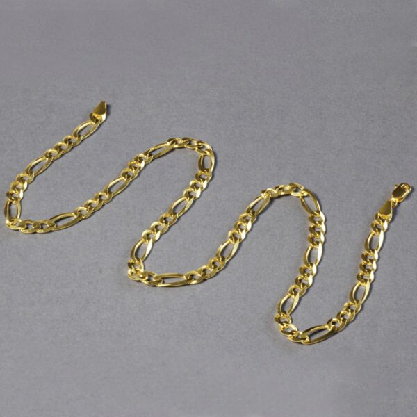 10K Yellow Gold Solid Figaro Chain (5.30 mm) - alternate view 5