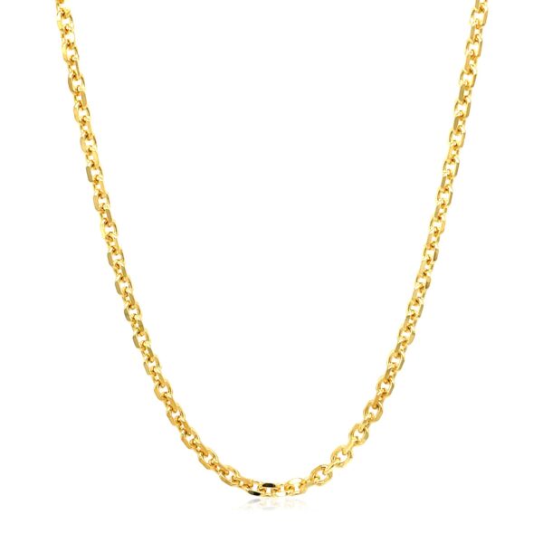 14k Yellow Gold Diamond Cut Cable Link Chain (2.60 mm) - alternate view 2