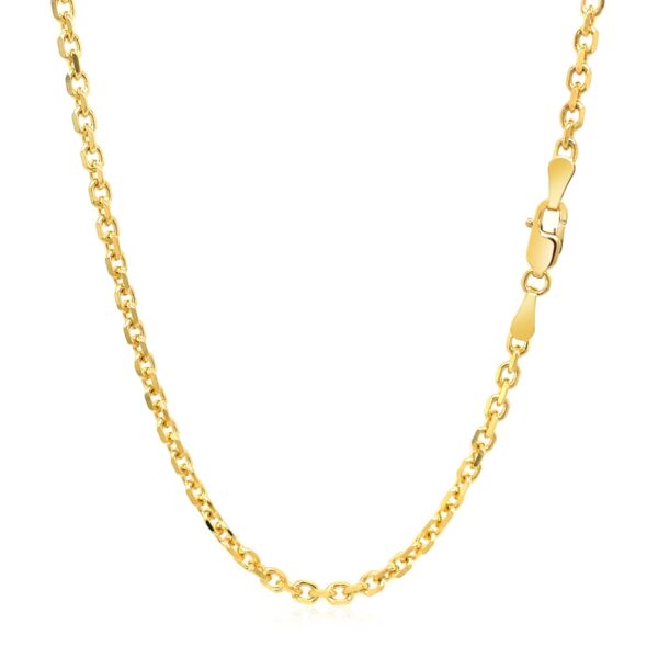 14k Yellow Gold Diamond Cut Cable Link Chain (2.60 mm) - alternate view 3