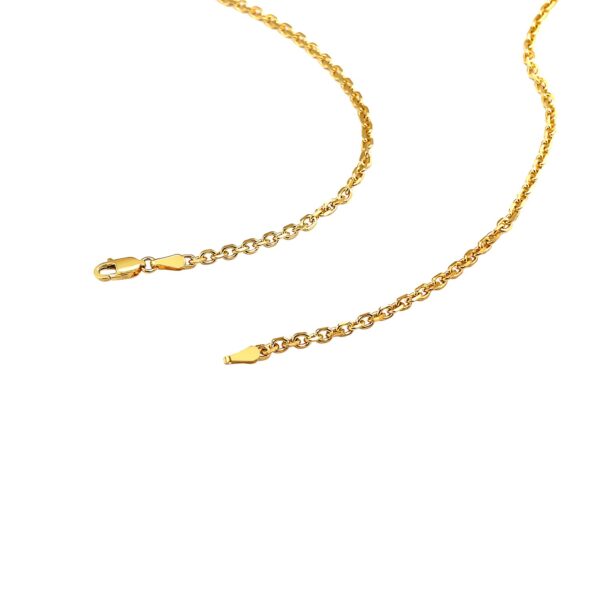14k Yellow Gold Diamond Cut Cable Link Chain (2.60 mm) - alternate view 4