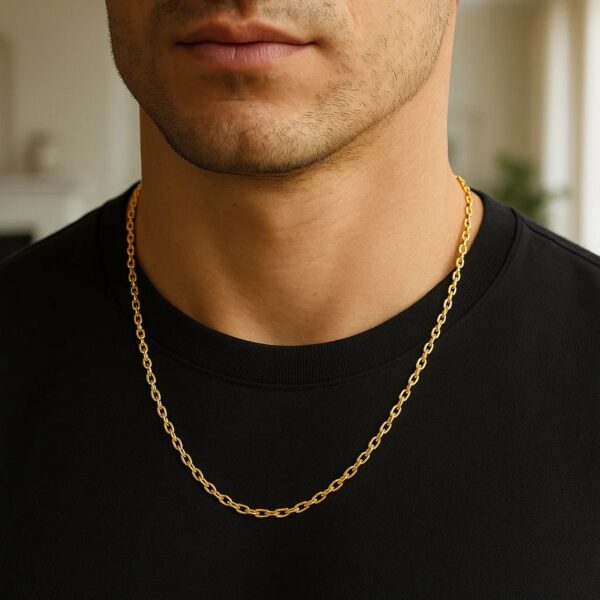 14k Yellow Gold Diamond Cut Cable Link Chain (2.60 mm) - alternate view 5