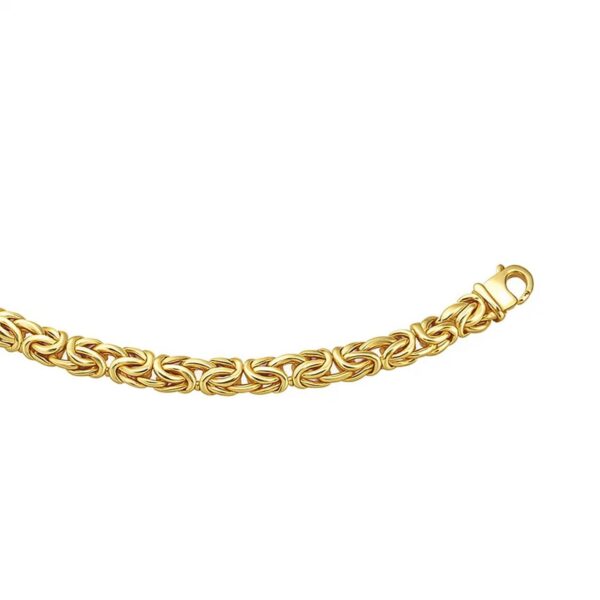 14k Yellow Gold Byzantine Link Stylish Bracelet (9.00 mm) - alternate view 4