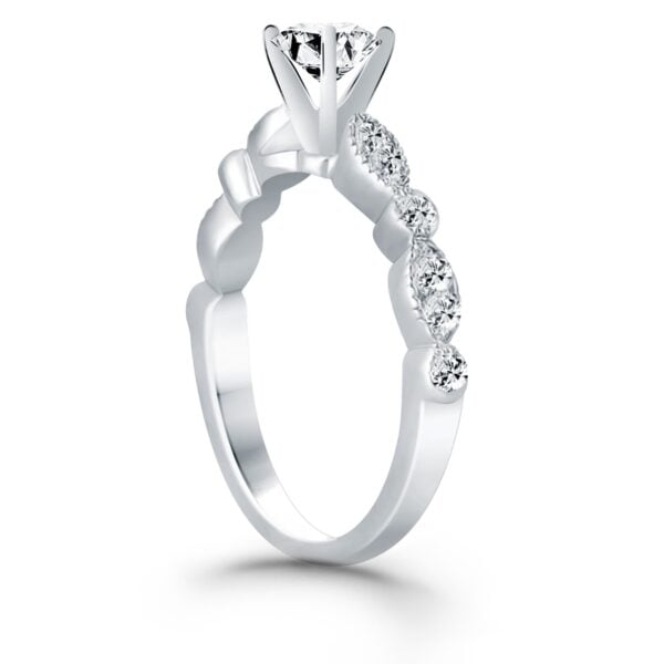 14k White Gold Fancy Shaped Diamond Engagement Ring - alternate view 3