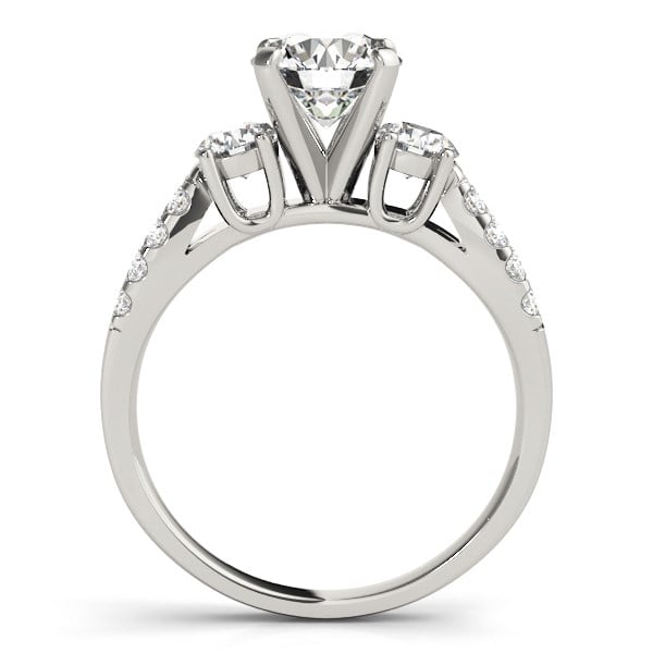 14k White Gold Split Shank 3 Stone Round Diamond Engagement Ring (2 cttw) - alternate view 2