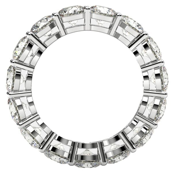 Round Cut Lab Grown Diamond Eternity Ring in 14k White Gold (5 cttw FG/VS2) - F-G - alternate view 3
