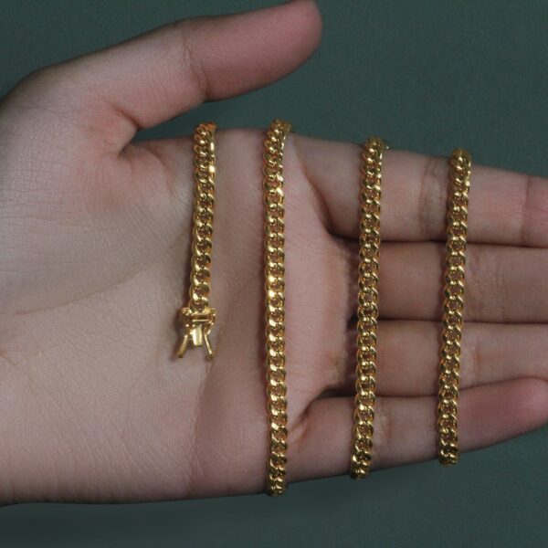 10k Yellow Gold Semi Solid Miami Cuban Chain (4.50 mm) - alternate view 5