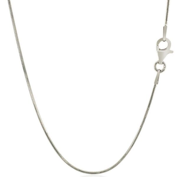 Rhodium Plated 1.3mm Sterling Silver Snake Style Chain (1.30 mm) - alternate view 3