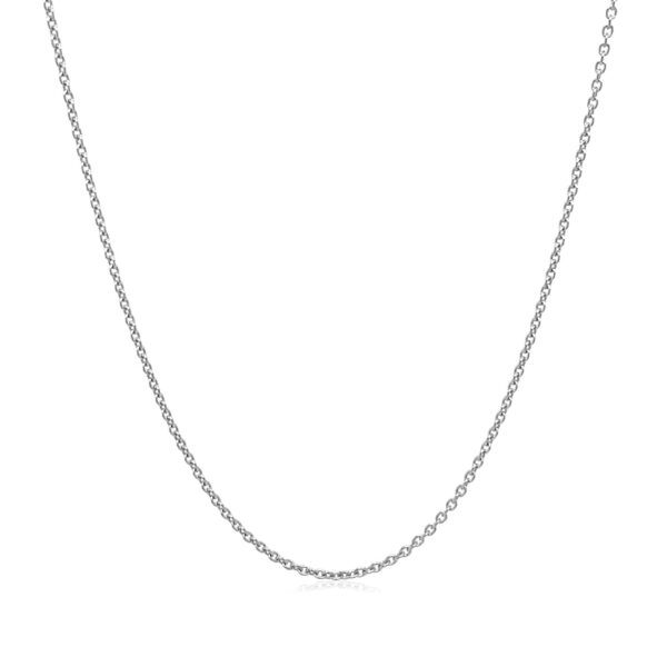 14k White Gold Oval Cable Link Chain (1.10 mm) - alternate view 2