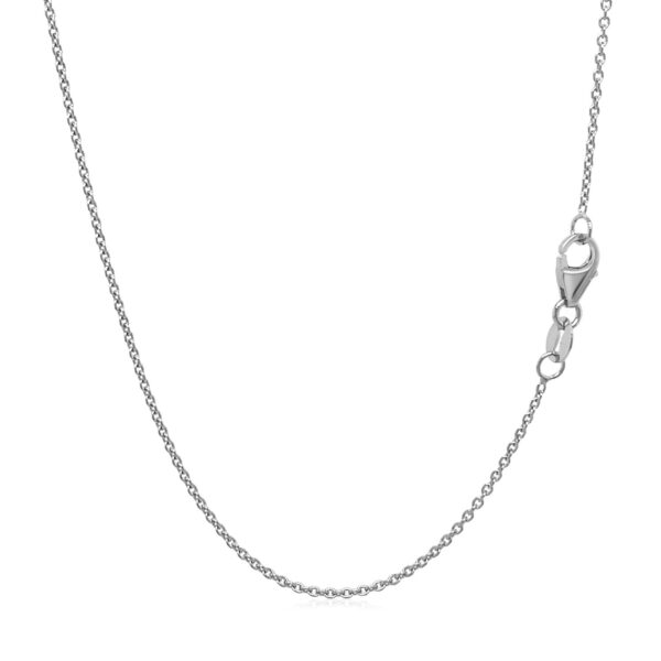 14k White Gold Oval Cable Link Chain (1.10 mm) - alternate view 3