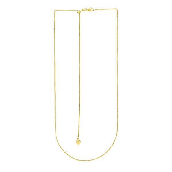 14k Yellow Gold Adjustable Wheat Chain (1.00 mm) - alternate view 2