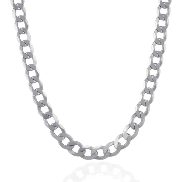 Rhodium Plated Sterling Silver Curb Style Chain (8.40 mm) - alternate view 2