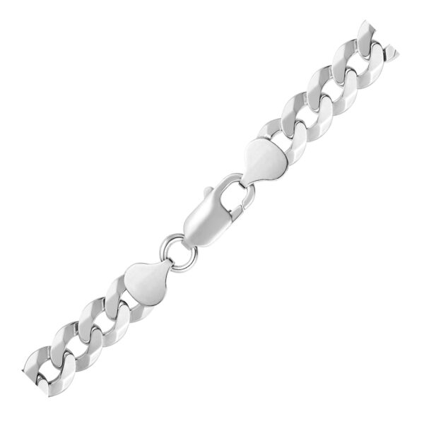 Rhodium Plated Sterling Silver Curb Style Chain (8.40 mm) - alternate view 3