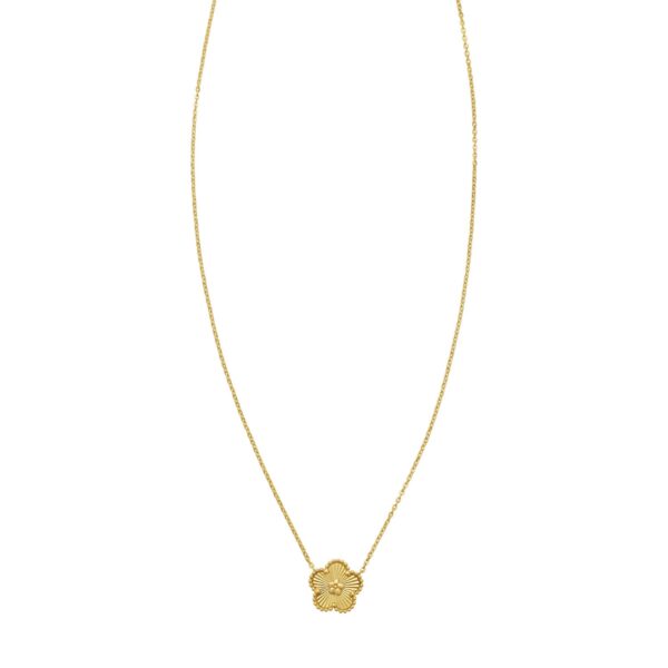 14K Yellow Gold Radiating Flower Necklace