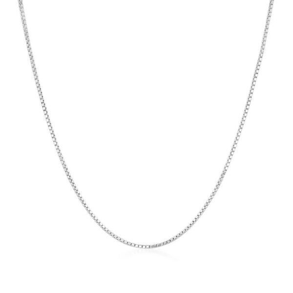 14k White Gold Classic Box Chain (0.75 mm) - alternate view 2