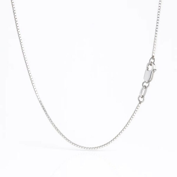 14k White Gold Classic Box Chain (0.75 mm) - alternate view 3