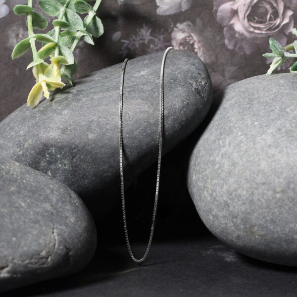 14k White Gold Classic Box Chain (0.75 mm) - alternate view 4