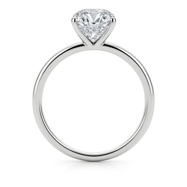5 Carat Emerald Lab Grown IGI G/VS1 Diamond Solitaire Ring in 14K White Gold - alternate view 4