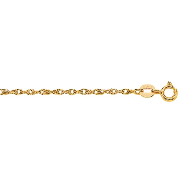 14k Yellow Gold Machine Rope Chain (1.20 mm) - alternate view 2