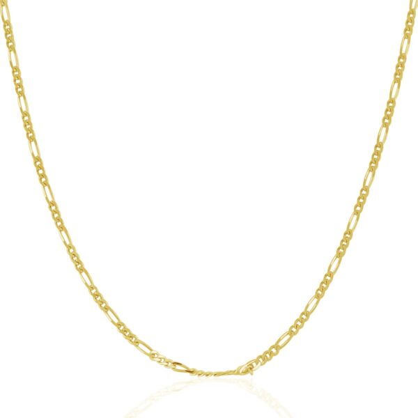 14k Yellow Gold Solid Figaro Chain (1.90 mm) - alternate view 2
