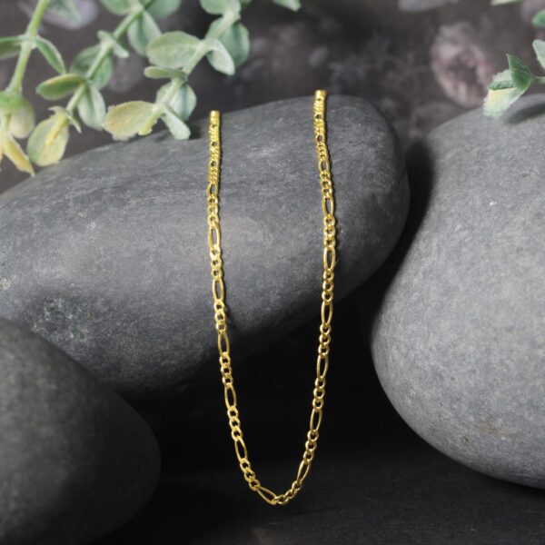 14k Yellow Gold Solid Figaro Chain (1.90 mm) - alternate view 4
