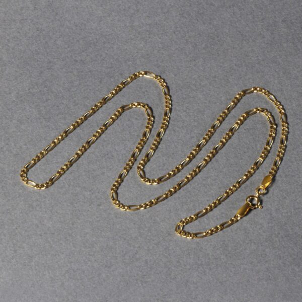 14k Yellow Gold Solid Figaro Chain (1.90 mm) - alternate view 5