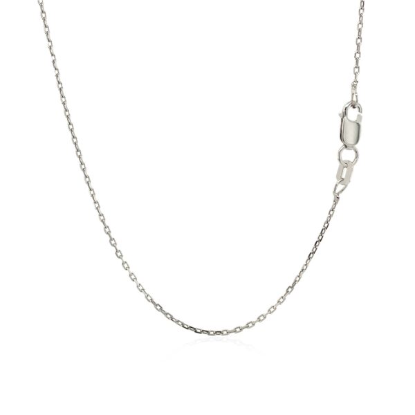 Sterling Silver Rhodium Plated Cable Chain (1.10 mm) - alternate view 3