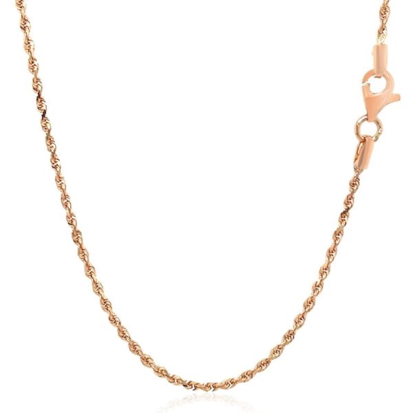 14k Rose Gold Solid Diamond Cut Rope Chain (4.00 mm) - alternate view 3