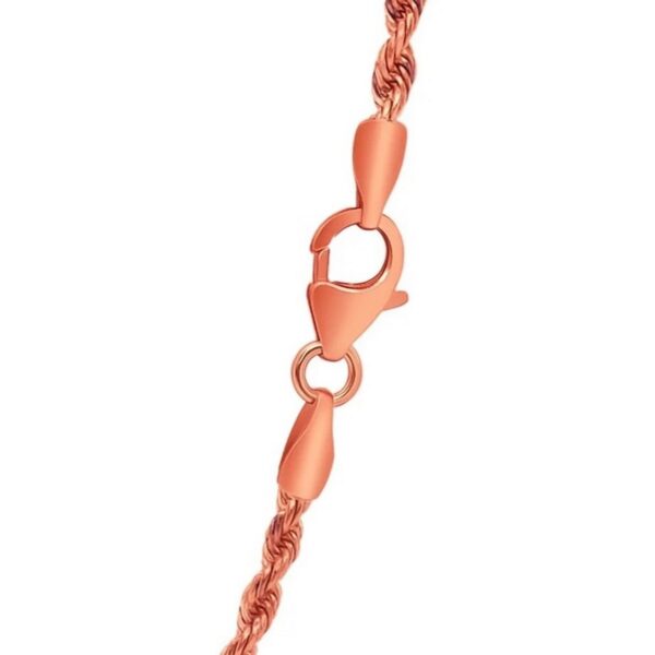 14k Rose Gold Solid Diamond Cut Rope Chain (4.00 mm) - alternate view 4