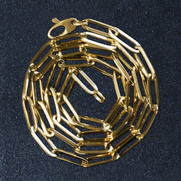 10K Yellow Gold Lite Paperclip Chain (4.20 mm) - alternate view 5