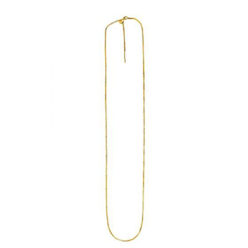 Endless Adjustable Box Chain in 14k Yellow Gold (0.95 mm)