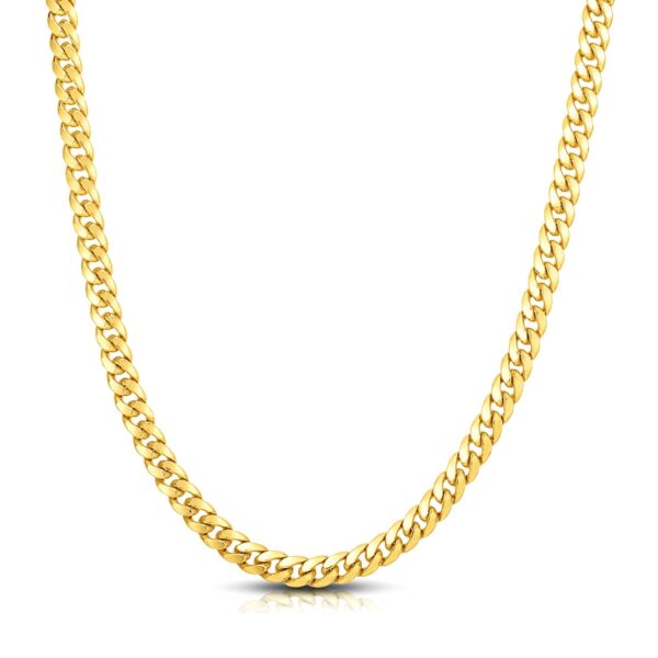 14k Yellow Gold Classic Miami Cuban Solid Chain (7.10 mm) - alternate view 2