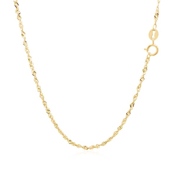 14k Yellow Gold Singapore Chain (1.30 mm) - alternate view 3