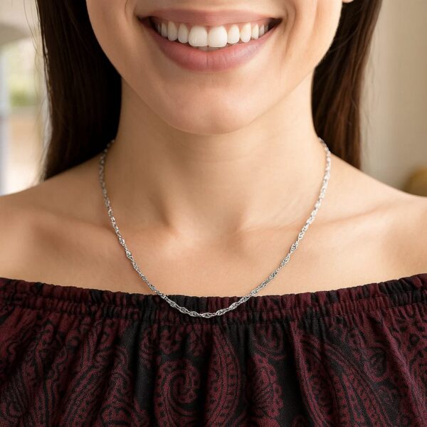 Sterling Silver Singapore Style Chain (1.80 mm) - alternate view 5