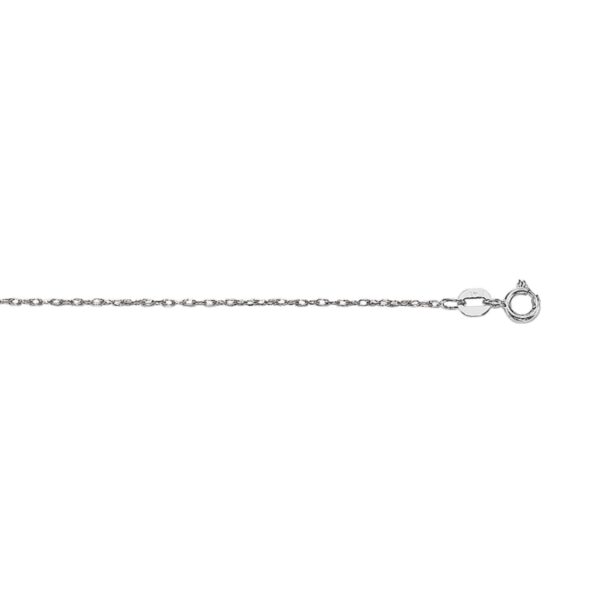14k White Gold Machine Rope Chain (0.80 mm) - alternate view 2